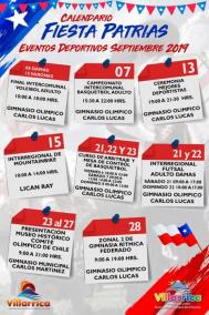 Calendario Actividades Fiestas Patrias 2019 en Villarrica