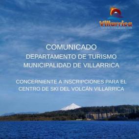 Comunicado Departamento de Turismo sobre Inscripciones para el Centro de Ski